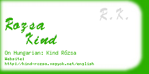 rozsa kind business card
